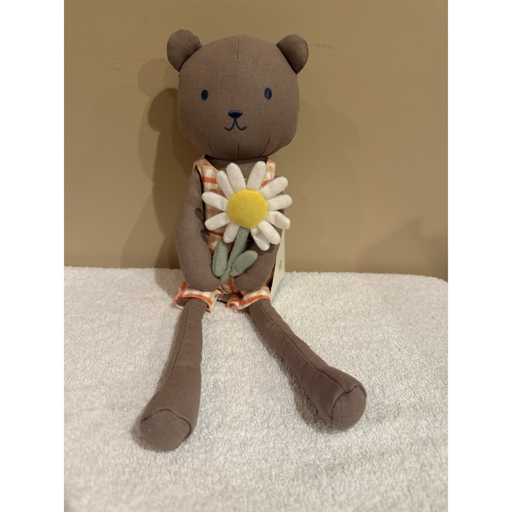 Hearth & Hand with Magnolia Brown Plush Bear with Daisy Flower
